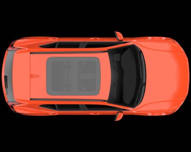 Arka planda izole edilmiş gerçekçi bir SUV arabası. 3d görüntüleme - illüstrasyon