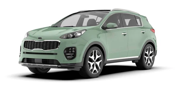 Arka planda izole edilmiş gerçekçi bir SUV arabası. 3d görüntüleme - illüstrasyon