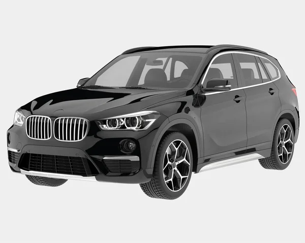 Arka planda izole edilmiş gerçekçi bir SUV arabası. 3d görüntüleme - illüstrasyon