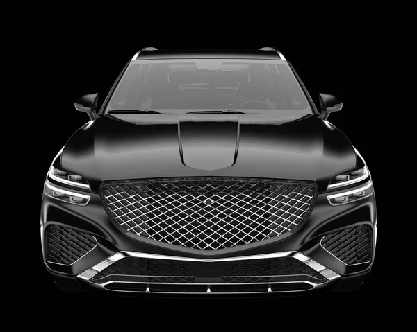 Arka planda izole edilmiş gerçekçi bir SUV arabası. 3d görüntüleme - illüstrasyon