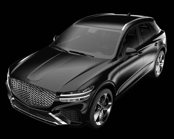 Arka planda izole edilmiş gerçekçi bir SUV arabası. 3d görüntüleme - illüstrasyon