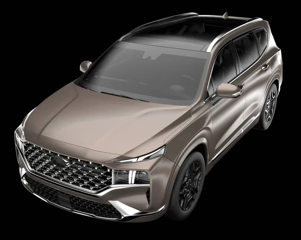 Arka planda izole edilmiş gerçekçi bir SUV arabası. 3d görüntüleme - illüstrasyon