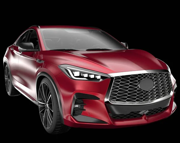 Arka planda izole edilmiş gerçekçi bir SUV arabası. 3d görüntüleme - illüstrasyon