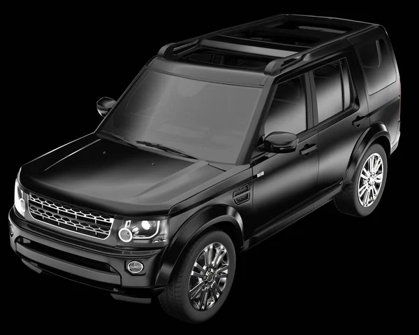 Arka planda izole edilmiş gerçekçi bir SUV arabası. 3d görüntüleme - illüstrasyon