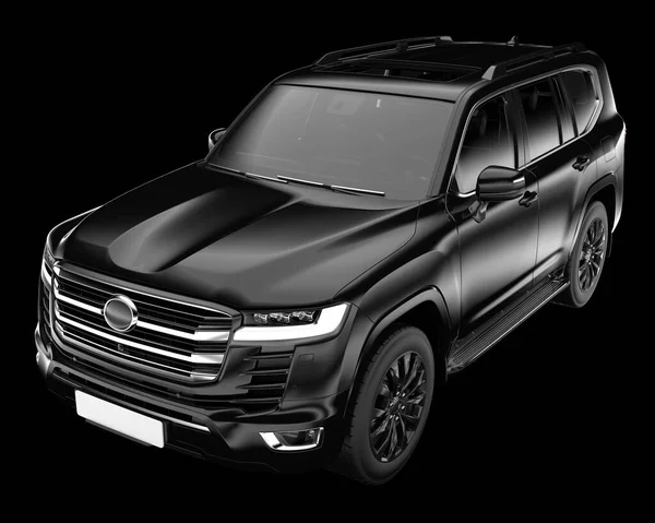 Arka planda izole edilmiş gerçekçi bir SUV arabası. 3d görüntüleme - illüstrasyon