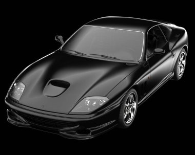 Spor araba arka planda izole edildi. 3d görüntüleme - illüstrasyon