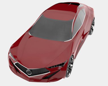 Spor araba arka planda izole edildi. 3d görüntüleme - illüstrasyon