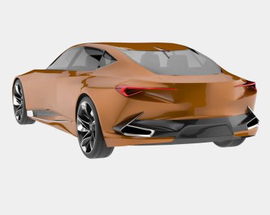 Spor araba arka planda izole edildi. 3d görüntüleme - illüstrasyon