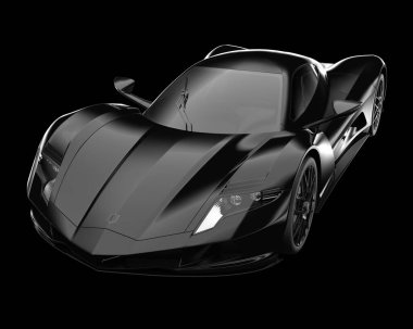 Spor araba arka planda izole edildi. 3d görüntüleme - illüstrasyon