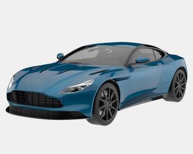 Spor araba arka planda izole edildi. 3d görüntüleme - illüstrasyon