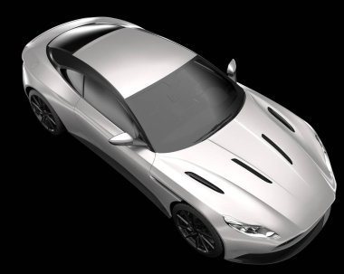 Spor araba arka planda izole edildi. 3d görüntüleme - illüstrasyon