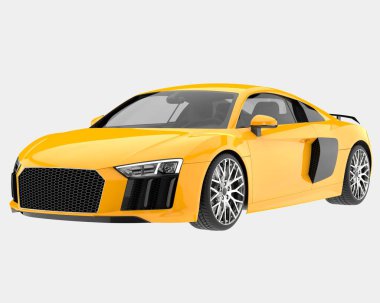 Spor araba arka planda izole edildi. 3d görüntüleme - illüstrasyon