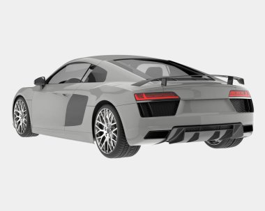 Spor araba arka planda izole edildi. 3d görüntüleme - illüstrasyon