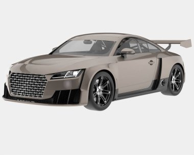 Spor araba arka planda izole edildi. 3d görüntüleme - illüstrasyon