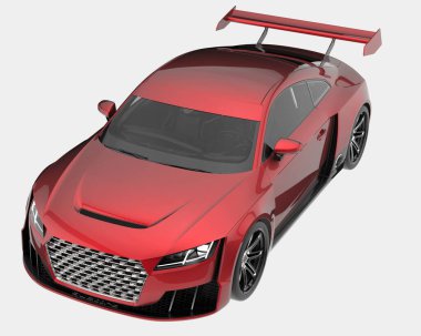 Spor araba arka planda izole edildi. 3d görüntüleme - illüstrasyon