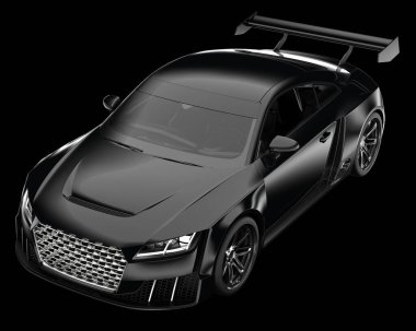 Spor araba arka planda izole edildi. 3d görüntüleme - illüstrasyon