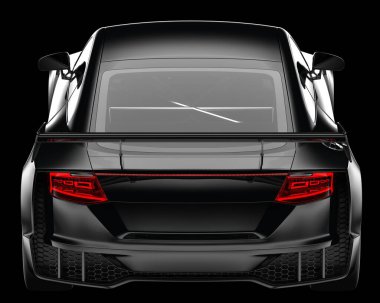 Spor araba arka planda izole edildi. 3d görüntüleme - illüstrasyon