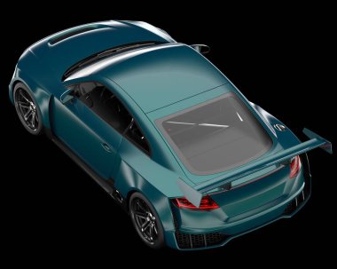 Spor araba arka planda izole edildi. 3d görüntüleme - illüstrasyon