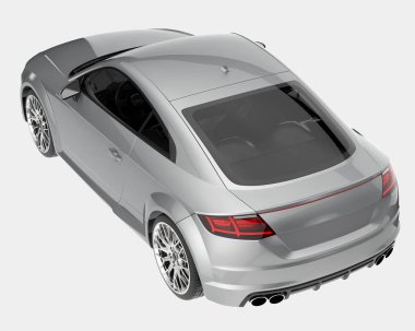 Spor araba arka planda izole edildi. 3d görüntüleme - illüstrasyon