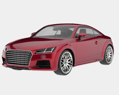 Spor araba arka planda izole edildi. 3d görüntüleme - illüstrasyon