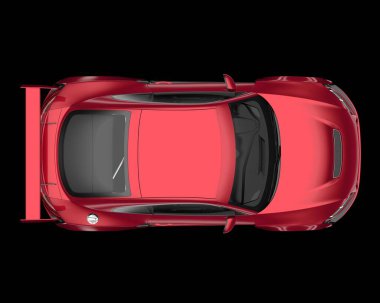 Spor araba arka planda izole edildi. 3d görüntüleme - illüstrasyon