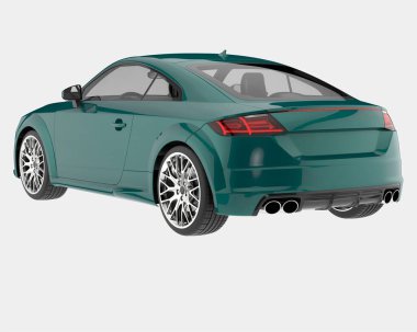 Spor araba arka planda izole edildi. 3d görüntüleme - illüstrasyon