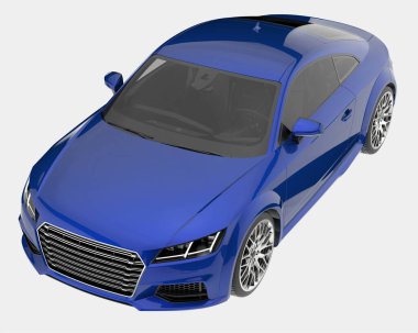 Spor araba arka planda izole edildi. 3d görüntüleme - illüstrasyon