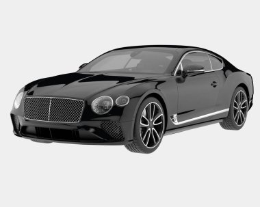 Spor araba arka planda izole edildi. 3d görüntüleme - illüstrasyon