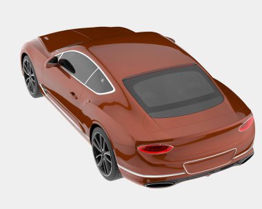 Spor araba arka planda izole edildi. 3d görüntüleme - illüstrasyon