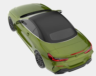 Spor araba arka planda izole edildi. 3d görüntüleme - illüstrasyon