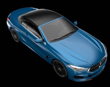 Spor araba arka planda izole edildi. 3d görüntüleme - illüstrasyon