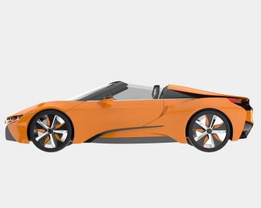 Spor araba arka planda izole edildi. 3d görüntüleme - illüstrasyon