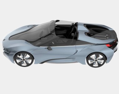 Spor araba arka planda izole edildi. 3d görüntüleme - illüstrasyon