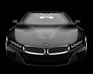 Spor araba arka planda izole edildi. 3d görüntüleme - illüstrasyon