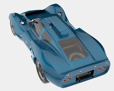 Spor araba arka planda izole edildi. 3d görüntüleme - illüstrasyon