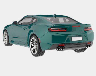 Spor araba arka planda izole edildi. 3d görüntüleme - illüstrasyon