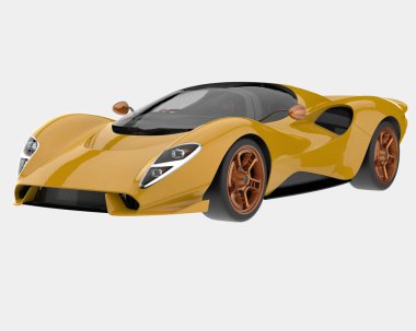 Spor araba arka planda izole edildi. 3d görüntüleme - illüstrasyon