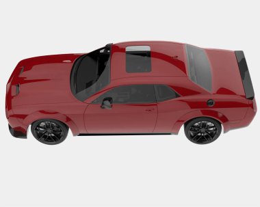 Spor araba arka planda izole edildi. 3d görüntüleme - illüstrasyon