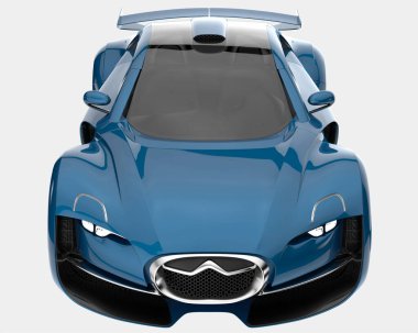 Spor araba arka planda izole edildi. 3d görüntüleme - illüstrasyon