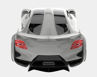 Spor araba arka planda izole edildi. 3d görüntüleme - illüstrasyon