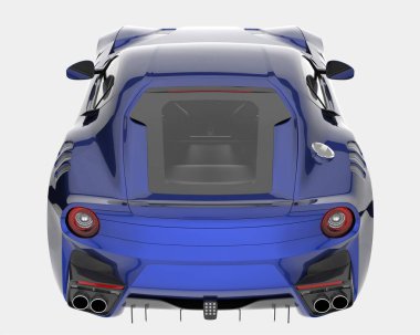 Spor araba arka planda izole edildi. 3d görüntüleme - illüstrasyon