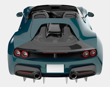 Spor araba arka planda izole edildi. 3d görüntüleme - illüstrasyon