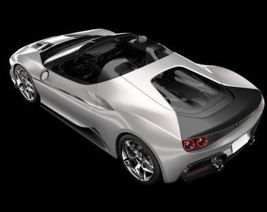 Spor araba arka planda izole edildi. 3d görüntüleme - illüstrasyon