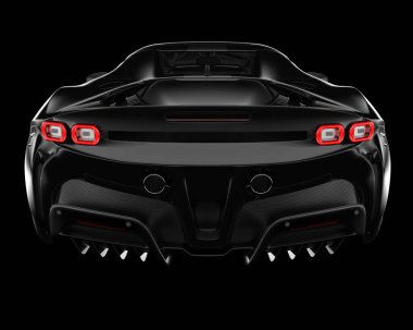 Arka planda izole edilmiş süper araba. 3d görüntüleme - illüstrasyon