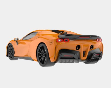 Arka planda izole edilmiş süper araba. 3d görüntüleme - illüstrasyon