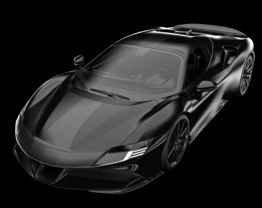 Arka planda izole edilmiş süper araba. 3d görüntüleme - illüstrasyon