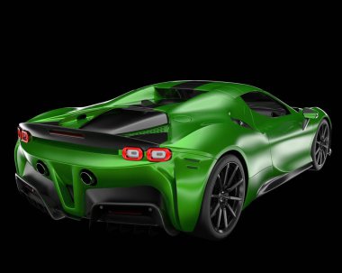 Arka planda izole edilmiş süper araba. 3d görüntüleme - illüstrasyon