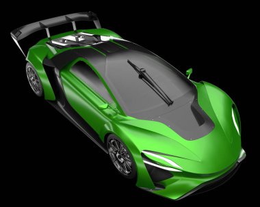 Arka planda izole edilmiş süper araba. 3d görüntüleme - illüstrasyon