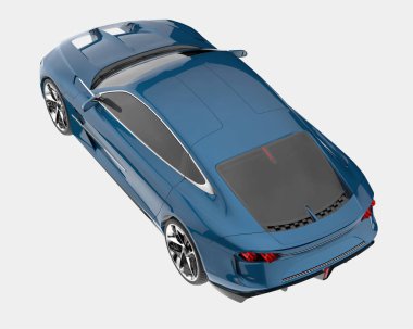 Arka planda izole edilmiş süper araba. 3d görüntüleme - illüstrasyon