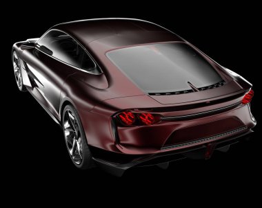 Arka planda izole edilmiş süper araba. 3d görüntüleme - illüstrasyon